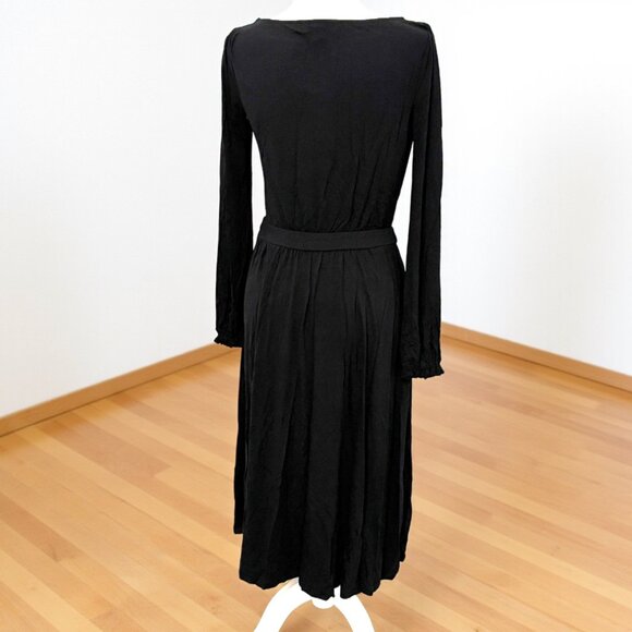NWT Boden Evelyn Black Long Sleeve Jersey Midi Dress | Size 6 - Picture 4 of 8